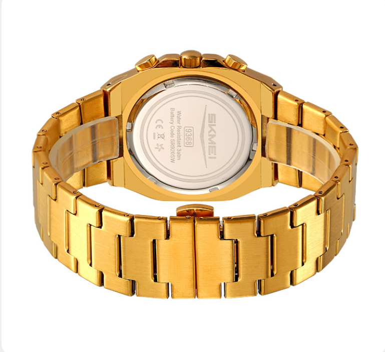 Men's Multifunction Business Quartz Watch – Moon Phase, Date, Chronograph, Stainless Steel, Waterproof, for Daily Wear & Gifting