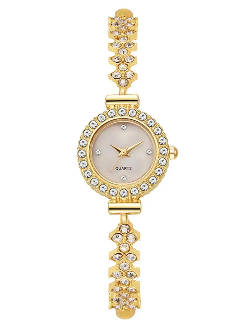 🔥 Clearance Sale – Order 1 Get 3 🔥 – Stylish Women's Quartz Jewelry Bracelet Watch with Round Crystal Dial, Alloy Strap, Perfect Gift for Students, Casual Daily Wear, Trendy Fashionable Wristwatch