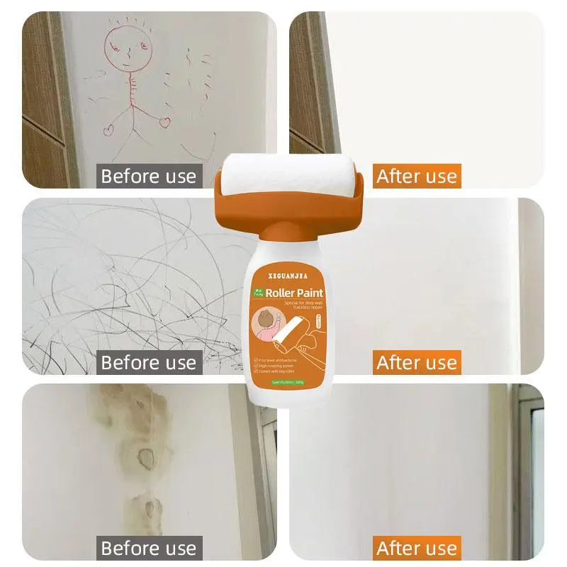 Wall Touch-Up Paint Roller – Quick-Dry DIY Paint for Scuffs, Marks & Small Wall Repairs