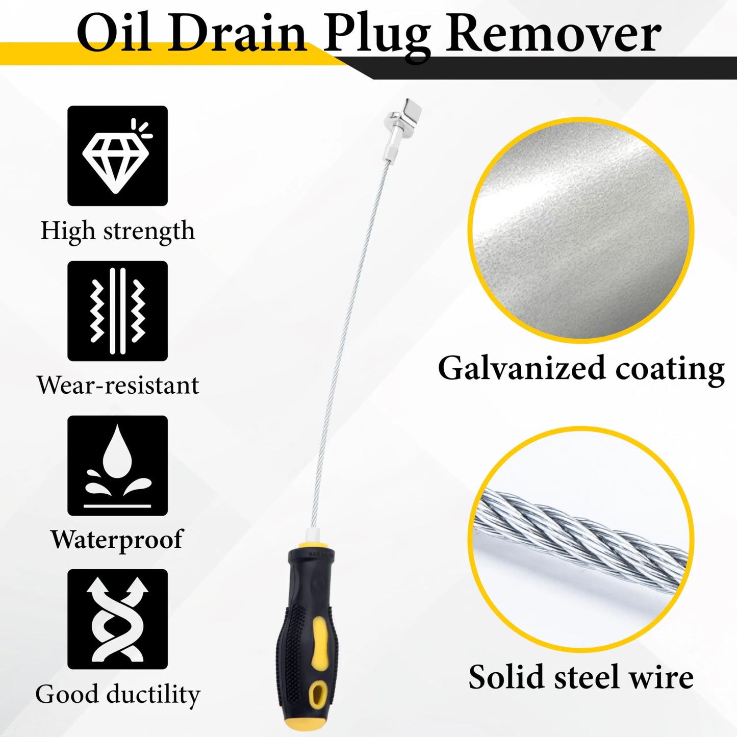Heavy-Duty Magnetic Oil Drain Bolt Removal Tool - Anti-Scald Flexible Drain Plug Remover for Oil Changes