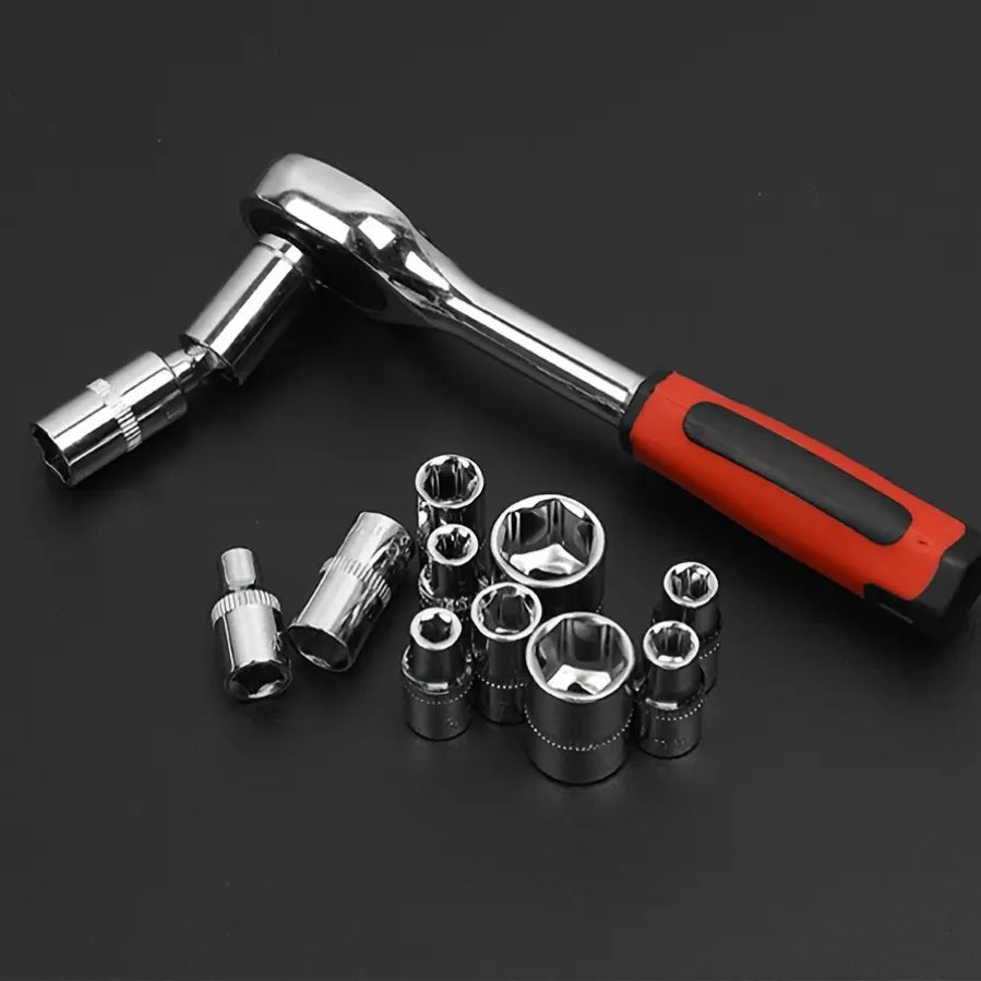 Professional Auto Repair Tool Set – Socket & Ratcheting Wrench Set, Durable Hand Tools for Car Maintenance, DIY & Daily Use, Great Gift for Car Owners