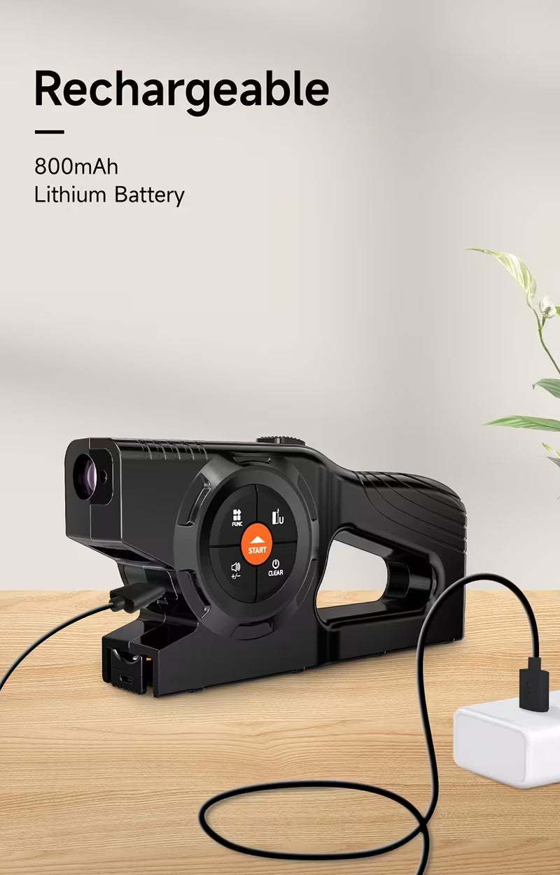 Rechargeable 3-in-1 Tape Measure, Laser Distance Meter & Laser Marker, 120m High-Precision Digital Range Finder, Instant Readout, Extended Laser Line