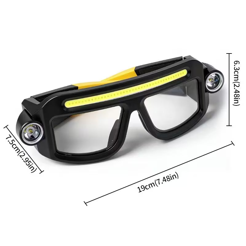 Rechargeable Headlamp with Motion Sensor – COB Floodlight & Spotlight, 4 Modes, USB-C for Running & Camping