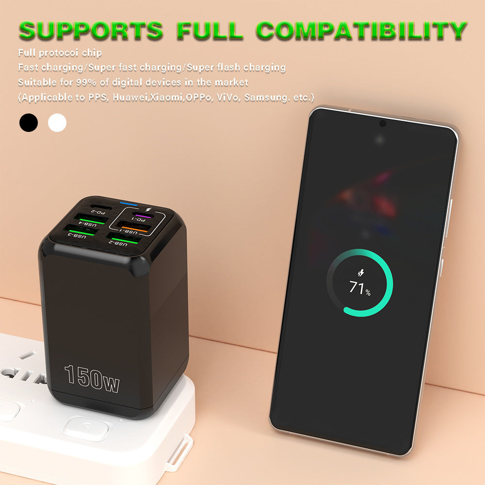150W Super Fast Charging Head - Multi-Port Desktop Charger and Multifunctional Adapter