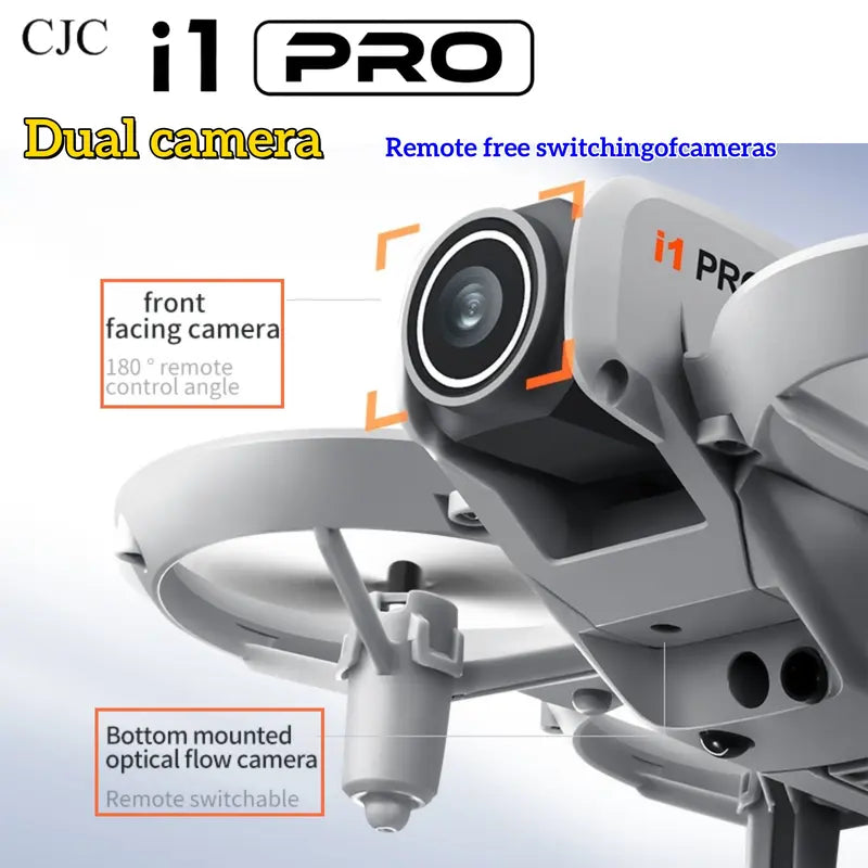 CJC i1 PRO Mini Drone Toy – 360° Aerial Stunts & Rolls, HD Dual Cameras, Obstacle Avoidance, 100m Range – Dual Batteries (20 Min Flight) – Suitable for Beginners Age 4+ – Remote Control Quadcopter