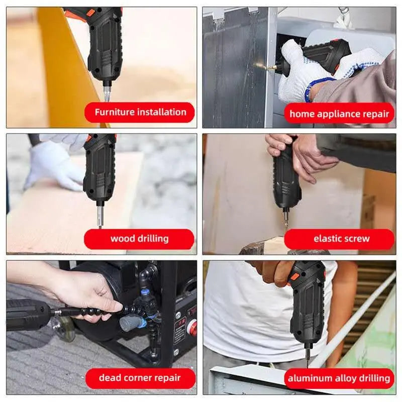 47-Piece Cordless Electric Screwdriver Drill Set - 3.6V High-Power Hand Tool with Speed Control