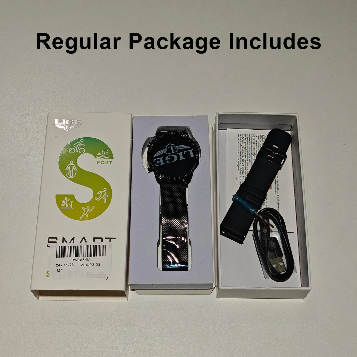 LIGE Multifunctional Smart Watch - USB Rechargeable, Water Resistant for Men and Women