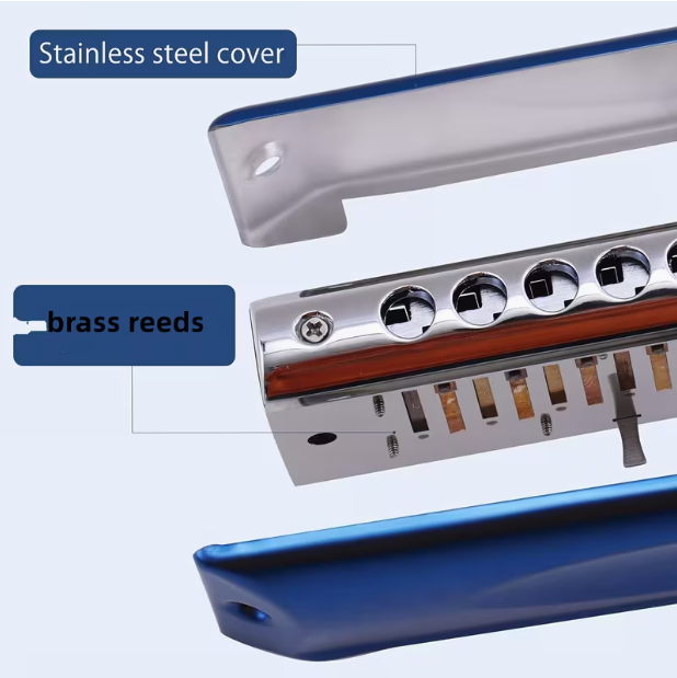 10-Hole 40-Tone Chromatic Harmonica – Beginner-Friendly, Smooth Play, Compact Design