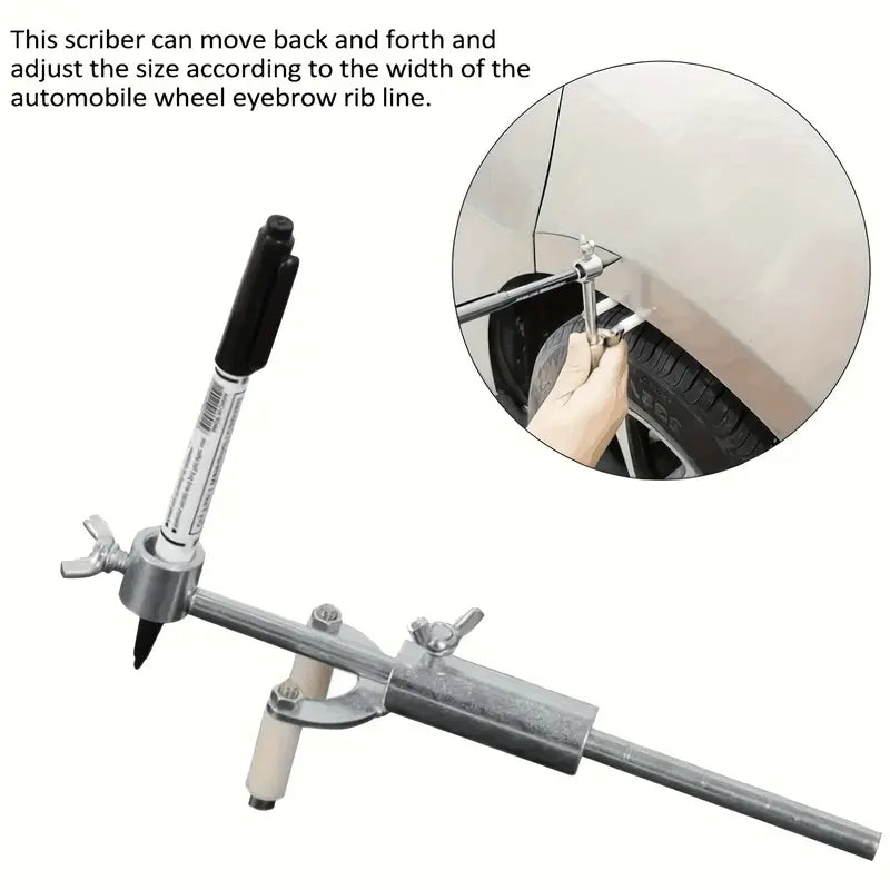 Portable Adjustable Car Wheel Eyebrow Parallel Marking Tool – Durable Stainless Steel for Car Body Repair, Scratch & Dent Removal, Auto Repair Tool