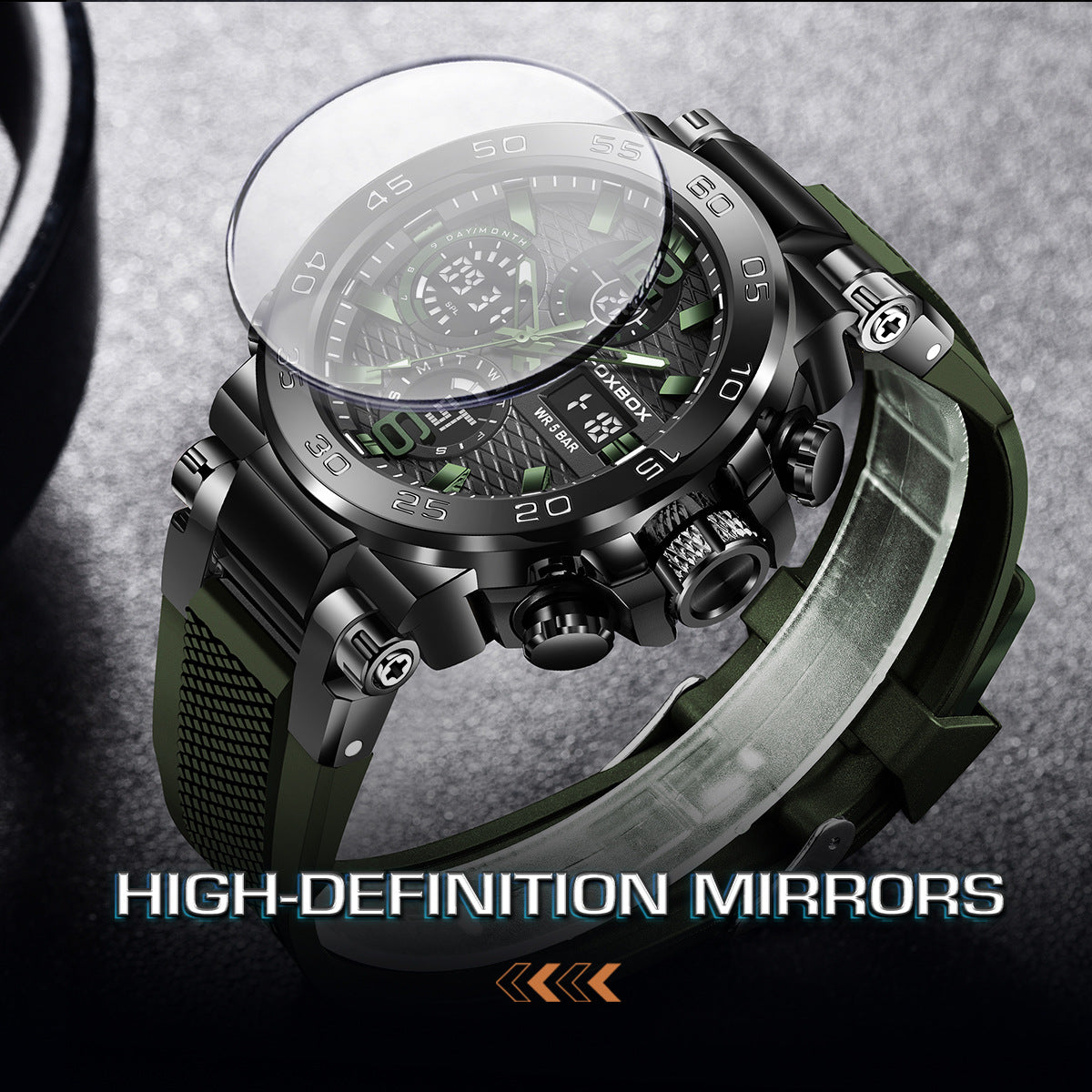 Men's Waterproof Digital Sports Watch – Luminous Dial, Alarm, Stopwatch, Date Display, Durable Resin Case & Silicone Strap, Ideal for Running, Swimming & Daily Wear