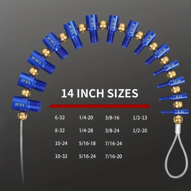 Detachable Nut & Bolt Size Gauge – 26 Male & Female Gauges, Thread Measuring Tool for Bolts & Holes in Enclosed Areas