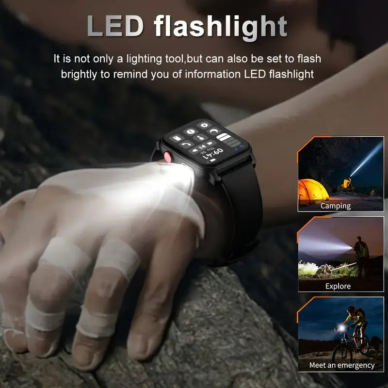 Smart Watch for Men and Women with Call/Message Reminder – 1.83 Inch Touch Screen Fitness Watch – Heart Rate/Sleep/Calorie/Step Monitor, Emergency Flashlight, Activity Tracker for Android & iOS