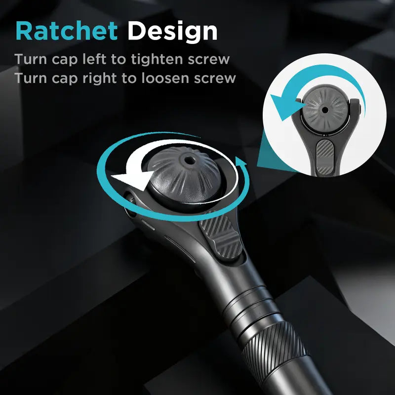 40-in-1 Ratchet Screwdriver Tool Kit – 180° Ball-Joint Handle, S2 Precision Bits, Portable Tool Box, Ideal for Computer, Phone, Watch, Camera & Bike Repair