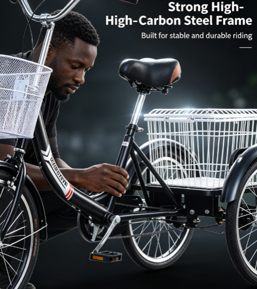 2026 New Pedal Tricycle - Lightweight Adult Trike with Basket, Wholesale Price Even for One Unit