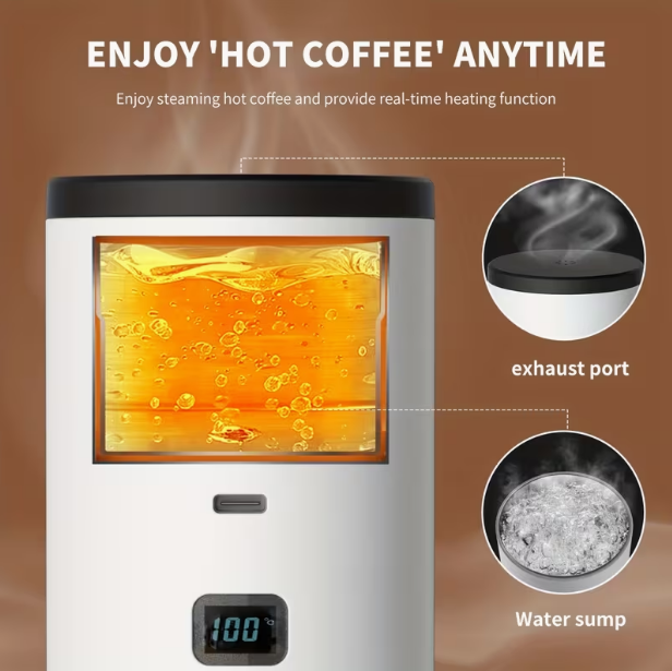 Portable Espresso Machine with Heating Function – USB Rechargeable, Compatible with Ground Coffee & Capsules, LED Power Indicator, Easy-Clean with Stand, Compact for Travel, Camping, RV, Office & Outdoor