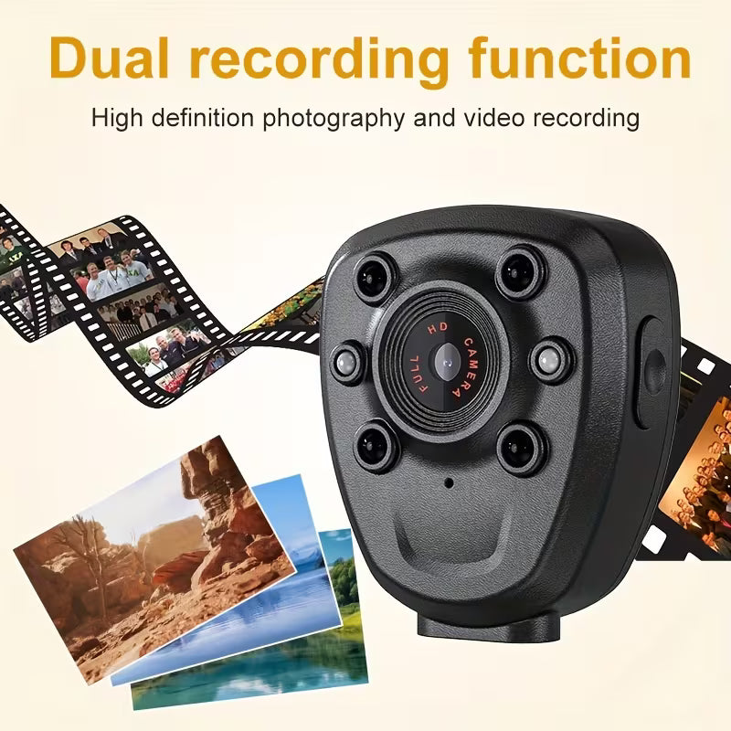 Rechargeable HD Body Camera – 32GB Memory Card, Touch-Controlled Night Vision, Audio & Wearable Video Recorder