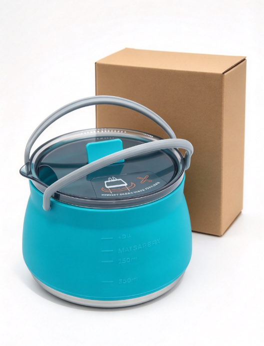 33Oz Collapsible Silicone Kettle – Food-Grade, Ultra-Light & Portable for Camping & Travel