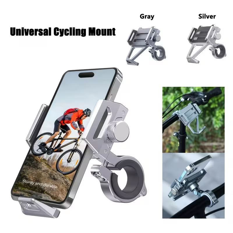 360-Degree Rotatable Aluminum Alloy Phone Holder, Universal Anti-Shake Navigation Mount