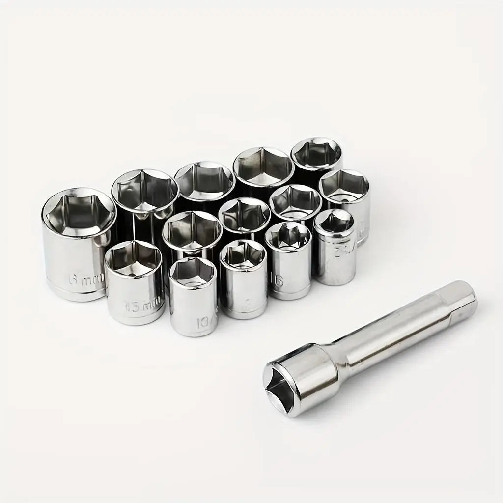 40-Piece Combination Socket Wrench Set - Multifunctional Hand Tools for Auto Repair