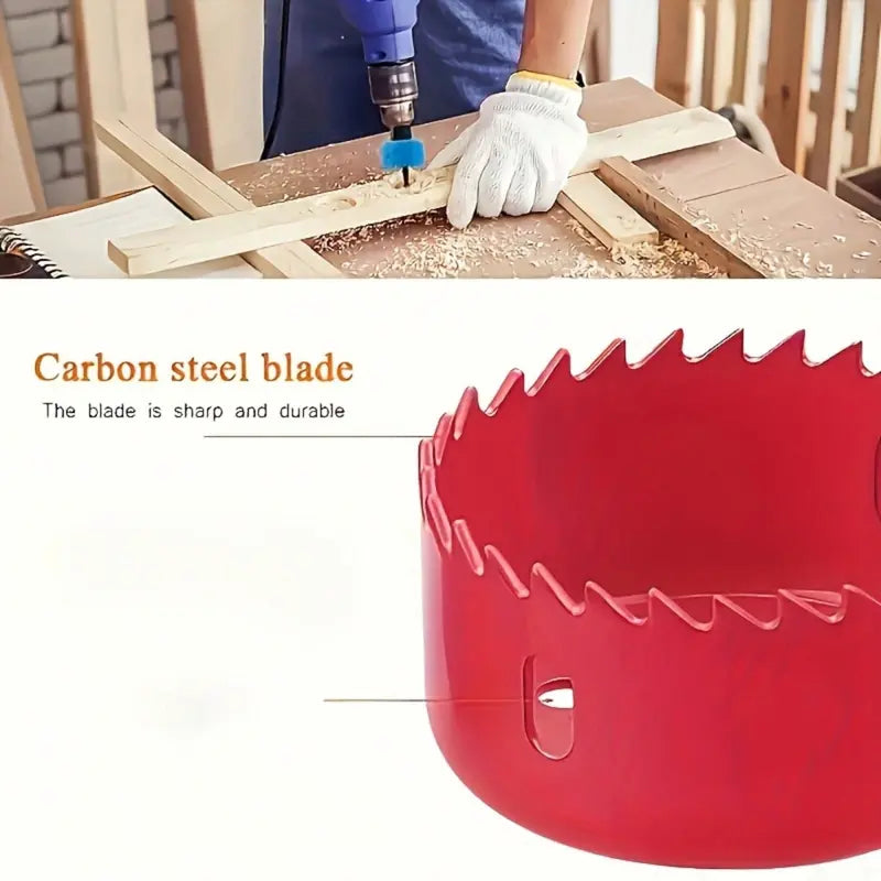 8-Piece Hole Saw Kit with Mandrel & Hex Key – 3/4" to 2-1/2" Blades for Wood, PVC & Plastic Cutting – Durable Drill Bit Set