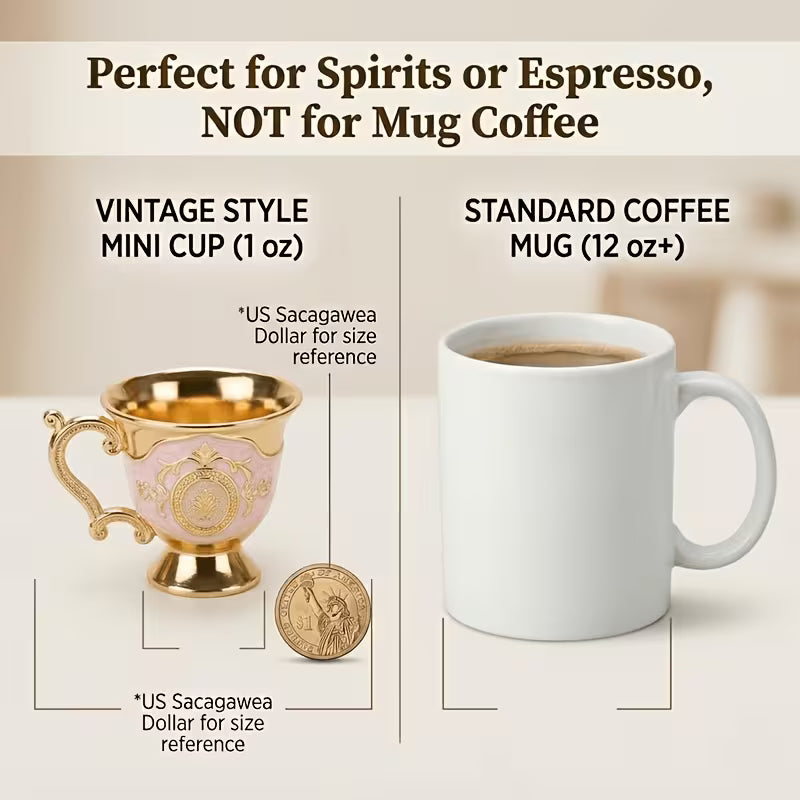 Zinc Alloy Golden Coffee and Tea Set - European Style with 6 Luxurious Cups, Teapot and Tray, Elegant Gift for Tea, Coffee and Cappuccino