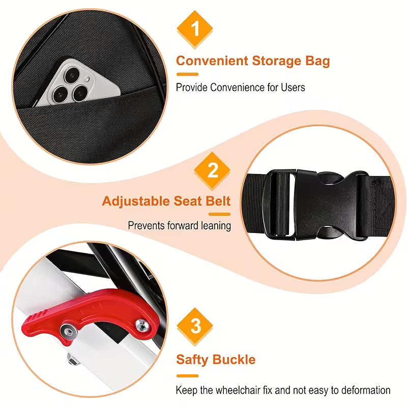 Foldable Hand-Operated Wheelchair – Lightweight, Portable for Adults & Elderly Travel