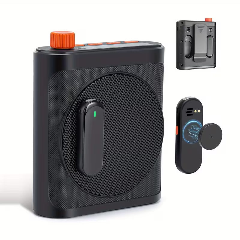 Wireless Voice Amplifier – with 2 Lavalier Mics, Portable for Teachers, Classroom & Training