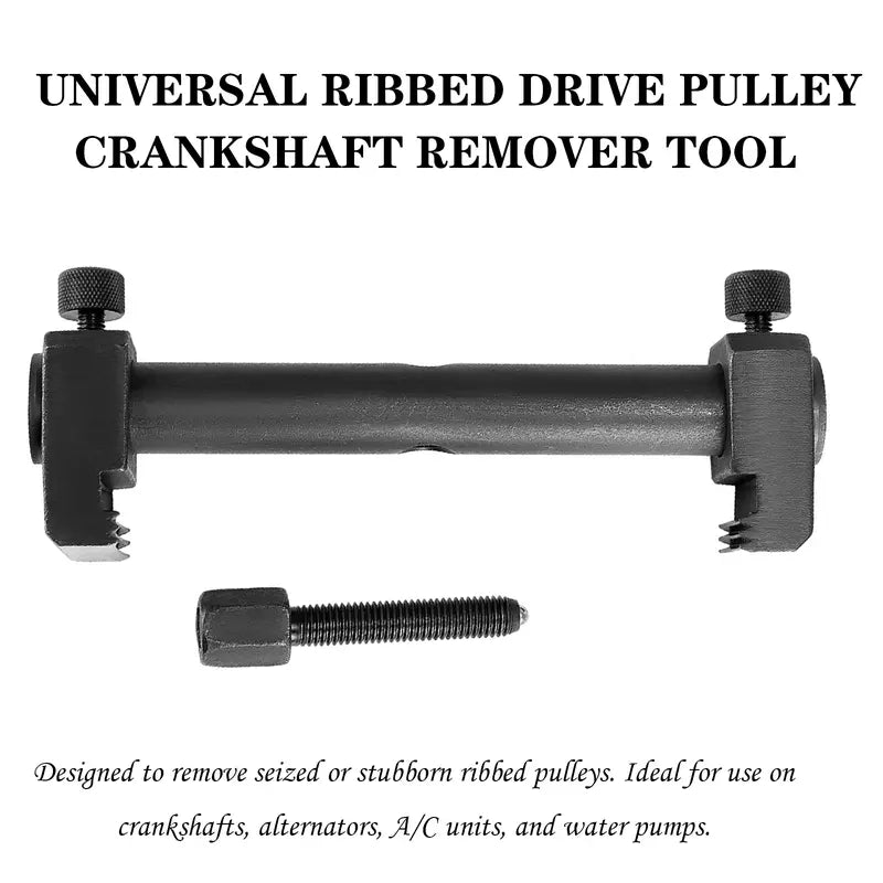 Universal Ribbed Drive Pulley & Crankshaft Remover Tool – Adjustable Puller for A/C Unit, Water Pump, Automotive Use