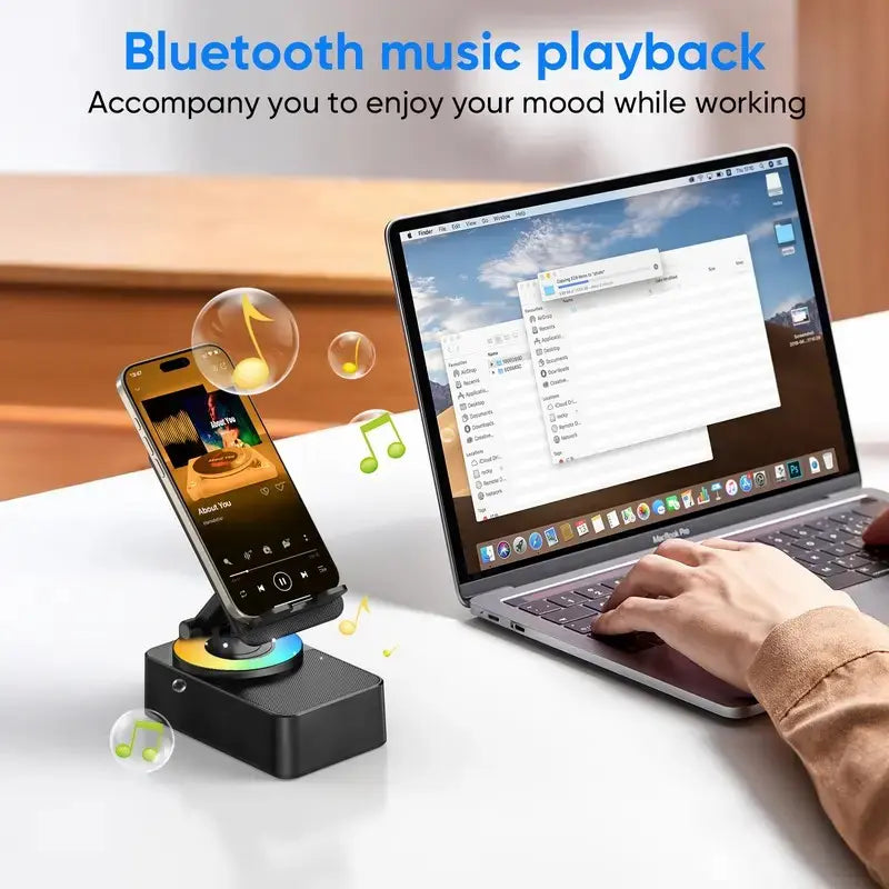 5 in 1 Wireless Audio Bluetooth Speaker, Portable & Foldable Stand, Emergency Power, 5.3FM HD Bassup Answer Calls, for iPhone Android