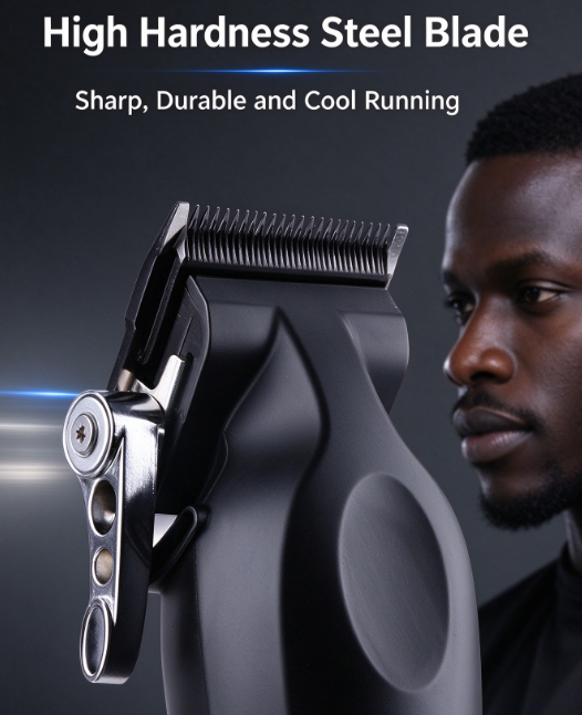 Kemei Electric Hair Clipper with Base - USB Rechargeable Trimmer for Barber Shops and Hair Carving