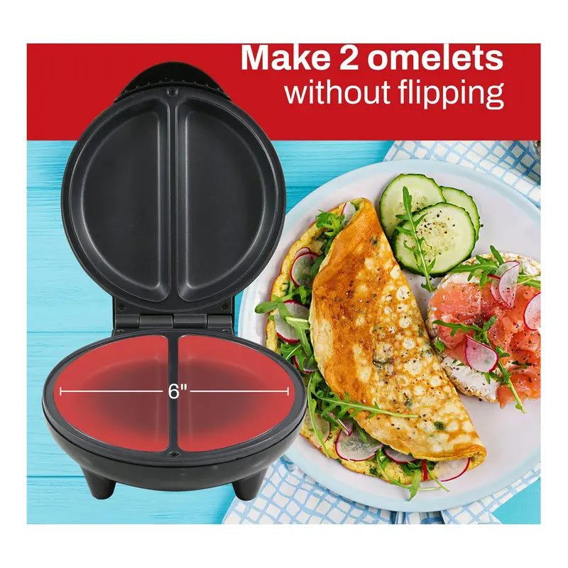Dual Omelet & Frittata Maker – Quick & Easy Breakfast, Cooks Two Perfect Omelets or Frittatas at Once