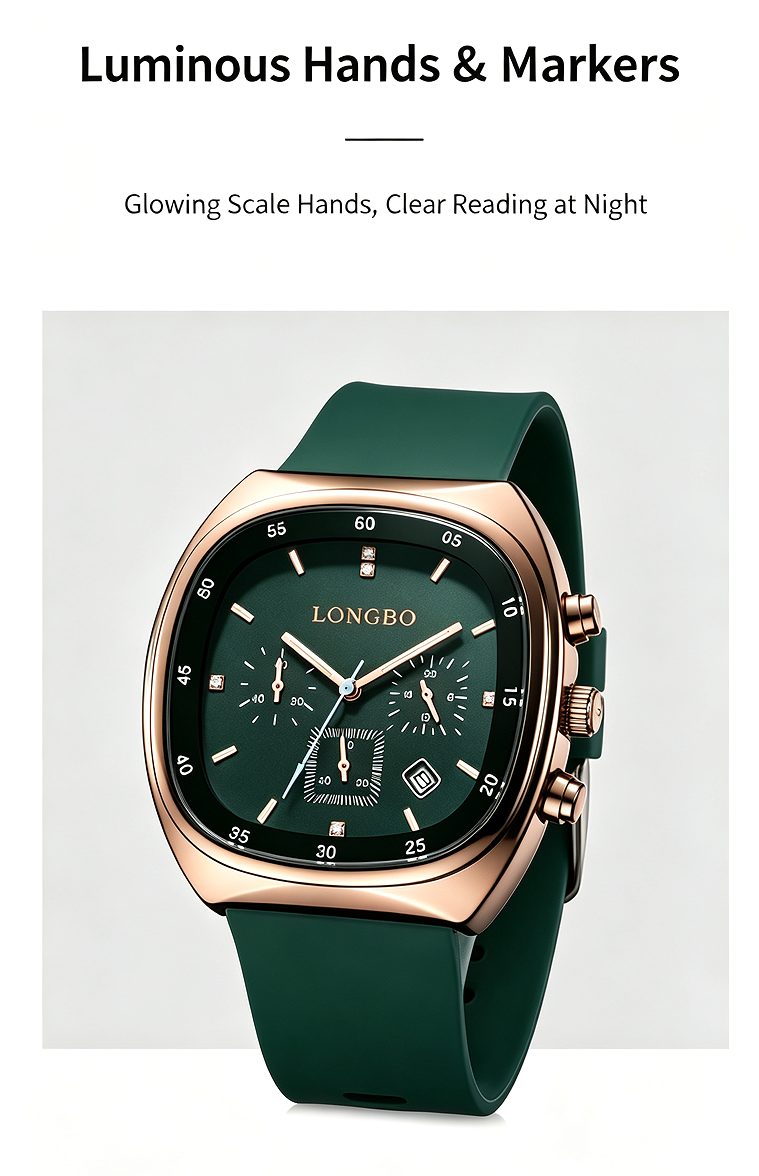 Fashionable Analog Watch, Sporty Waterproof Modern Unisex Open-Face Wristwatch - Luminous Display, Silicone Strap, Adjustable for Daily Wear, Automatic Mechanical with Necklace Bust Jewelry Set for Outdoor Use, Sporty Waterproof Watch
