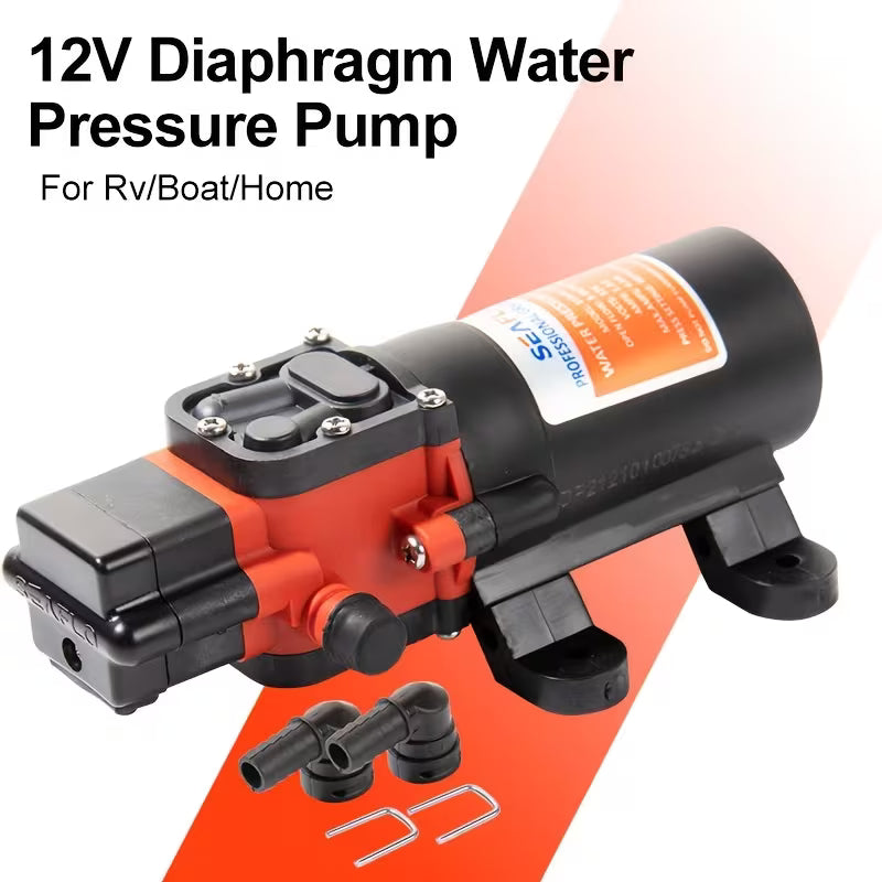 Marine Water Pump – Auto Priming, 35PSI, 12V Diaphragm for Boats, RV & Caravans (No Battery)