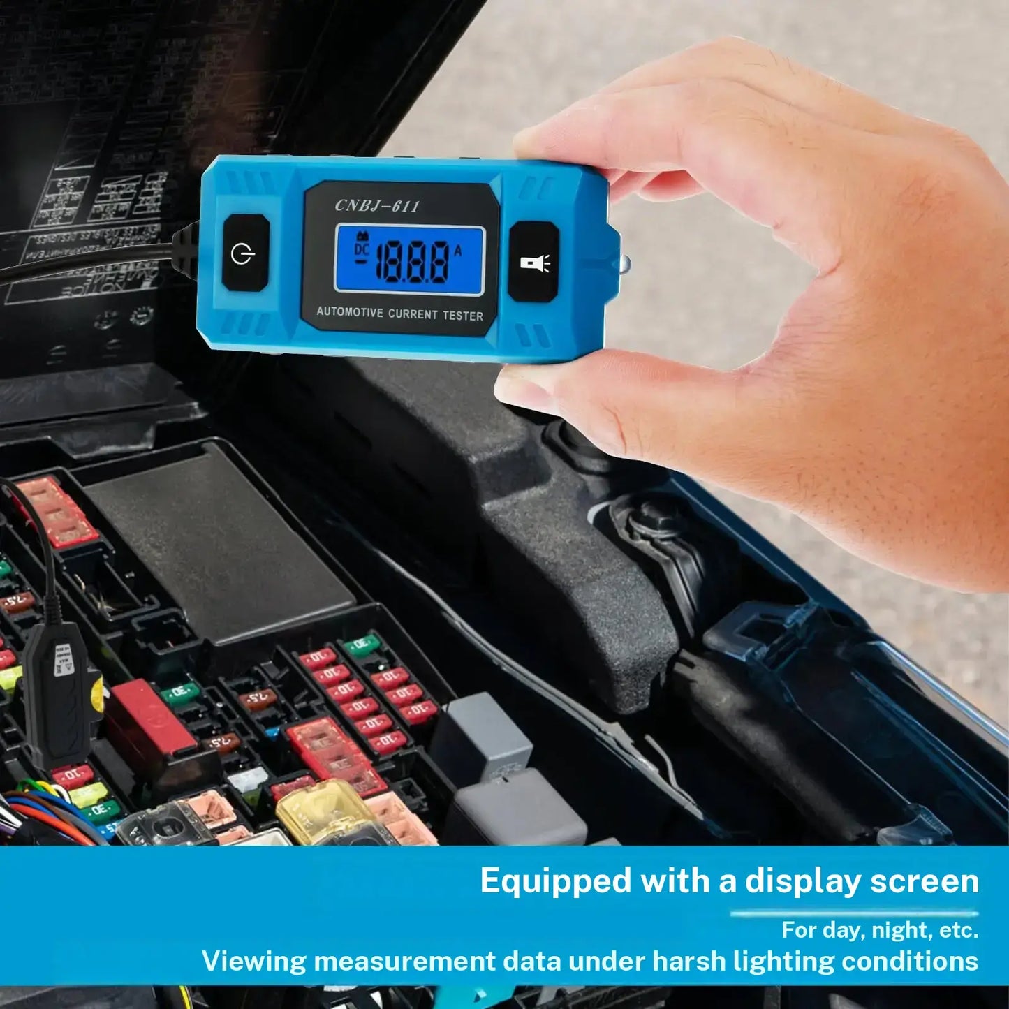 Car Circuit Tester with Display - Accurate 48V Automotive Fuse Tester, Portable Electrical Fault and Current Diagnostic Tool