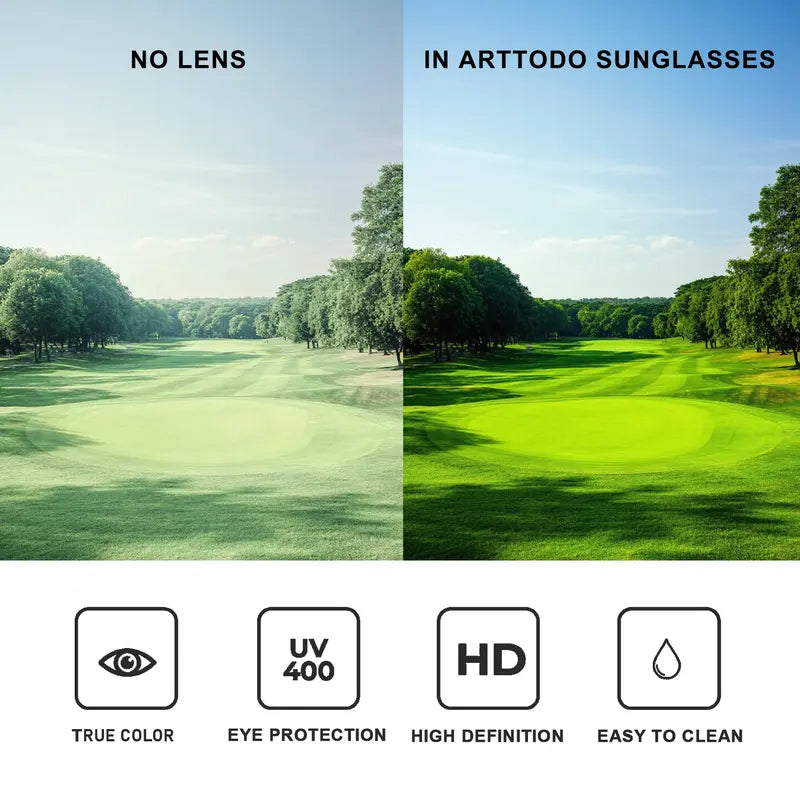UV Polarized Golf Sunglasses for Men - Lightweight UV Protection Eyewear for Golfers, Golf Accessories Gift