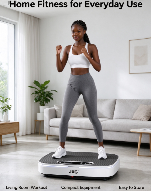 Bluetooth Vibration Plate – RGB Light, Resistance Bands, Whole Body Shaker for Weight Loss & Toning