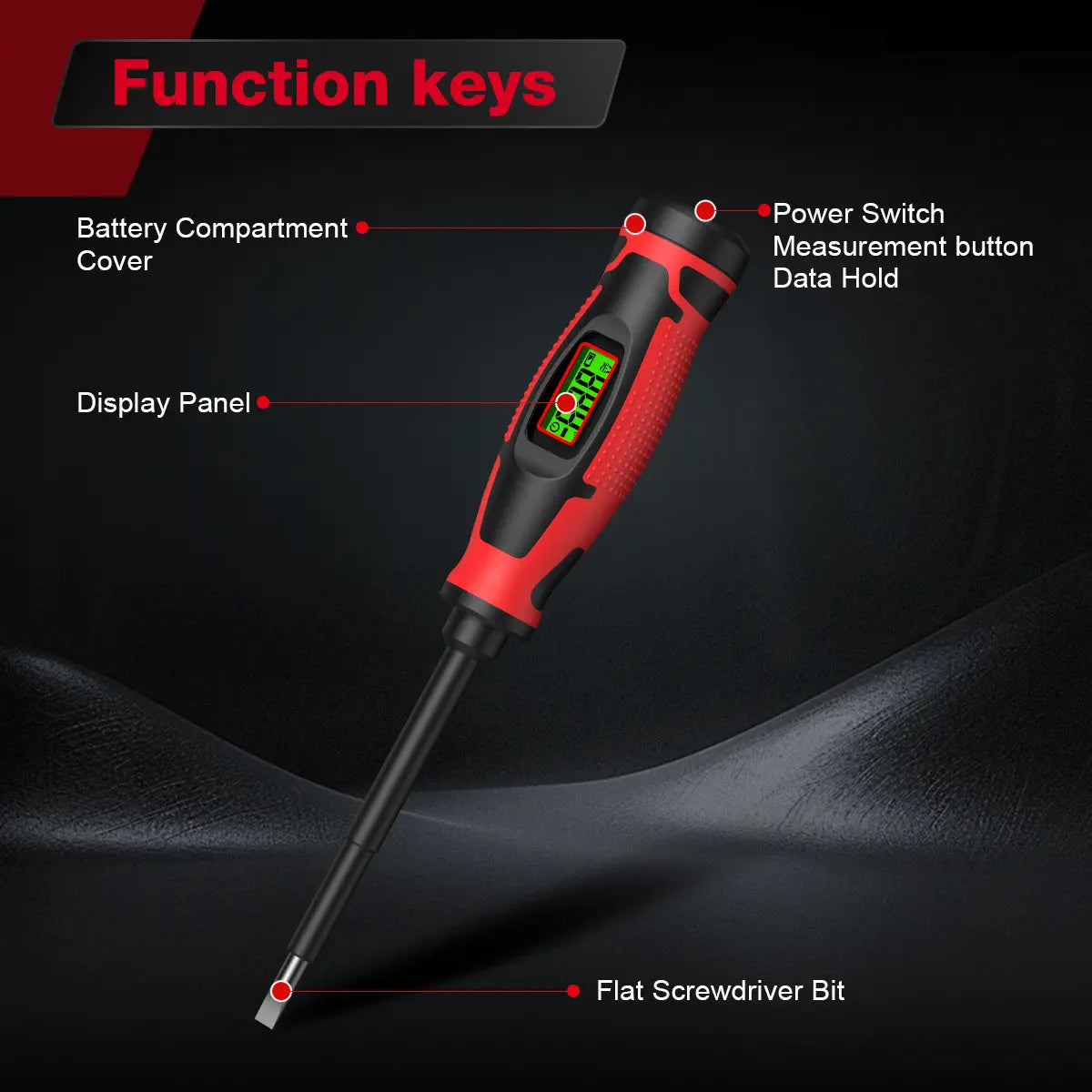 HABOTEST HT95A-SL5 Voltage Tester Screwdriver - 2-in-1, 6V-390V AC, NCV, LCD Screen
