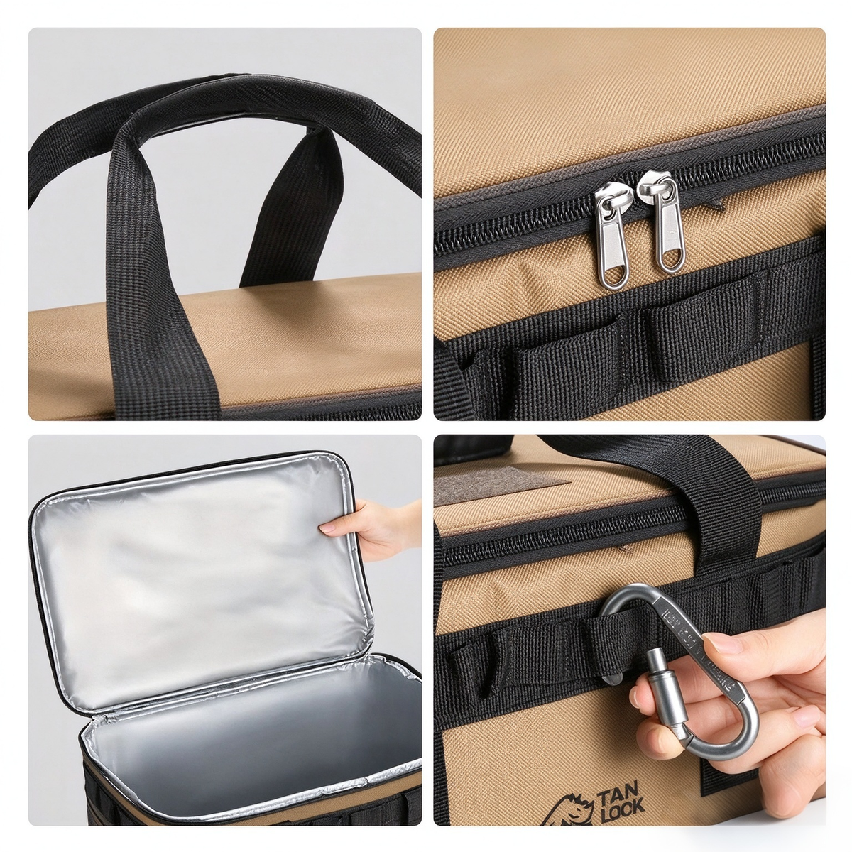 Tactical Insulated Cooler Bag, Large Capacity Portable Outdoor Storage