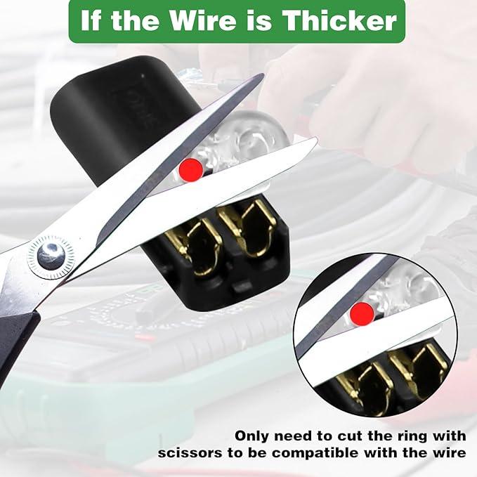 60Pcs 2 Pin Double-Wire LED Strip Connectors with Locking Buckle Low Voltage Fast Connect Plugs for Automotive & Strip Light Wiring