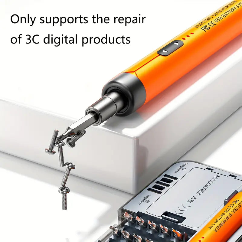 Multifunctional Electric Screwdriver Set with Storage Box – USB Rechargeable, Cordless Power Screwdriver Kit for Home & Office Use