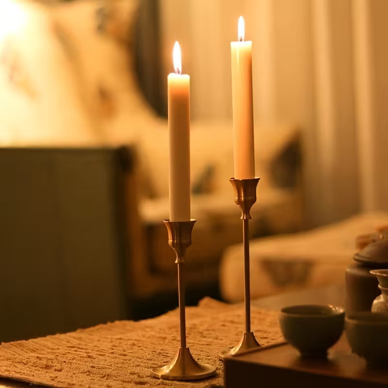 12Pcs Metal Bell Candle Holders – Brushed Gold, for Christmas, Weddings & Banquet Centerpieces (Candles Not Included)