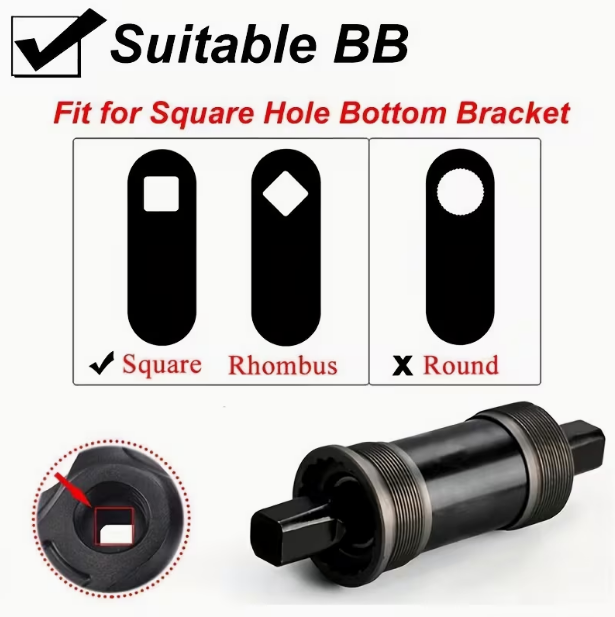 170mm Square Hole Crank – 104 BCD, for Single/Double/Triple Speed Crankset, Ultralight MTB Crank Part