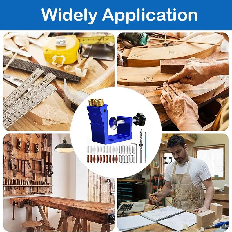 Woodworking Pocket Hole Jig Set – 46-Piece, 15° Precision Angle Tool Kit, Ideal for DIY & Professional Carpentry