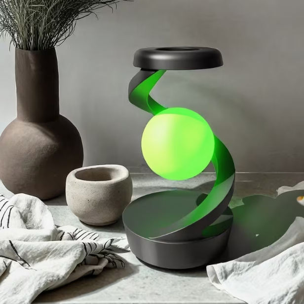 Minimalist Floating Night Light & Wireless Phone Charger – Smart Visual Rotating Desktop Lamp, Bedroom & Party Atmosphere Light