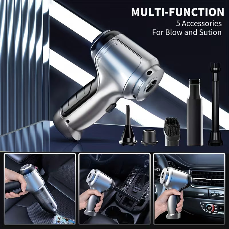 2-in-1 Wireless Handheld Vacuum Cleaner, High-Power Car Vacuum & Blower, Portable Powerful Vacuum with Home Dusting Brush Head