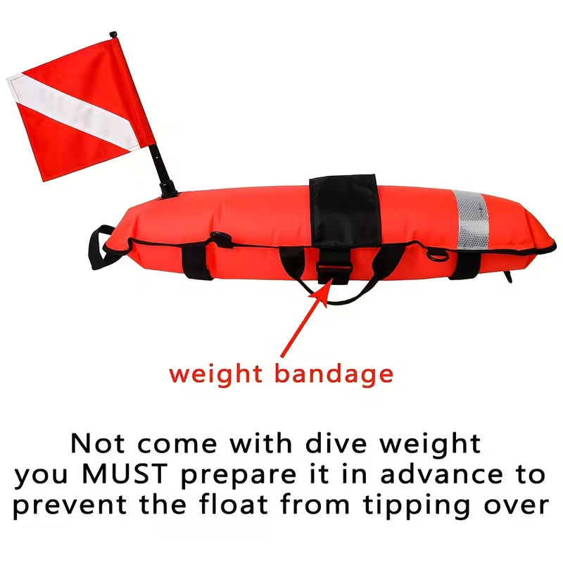Inflatable Torpedo Buoy – Hi-Vis Dive Safety Float with Flag for Scuba, Freediving & Snorkeling