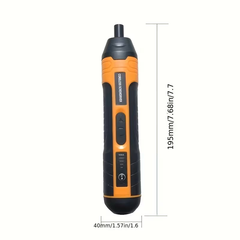 Electric Screwdriver – Rechargeable, Straight Handle, USB Charging with Torque Adjustment