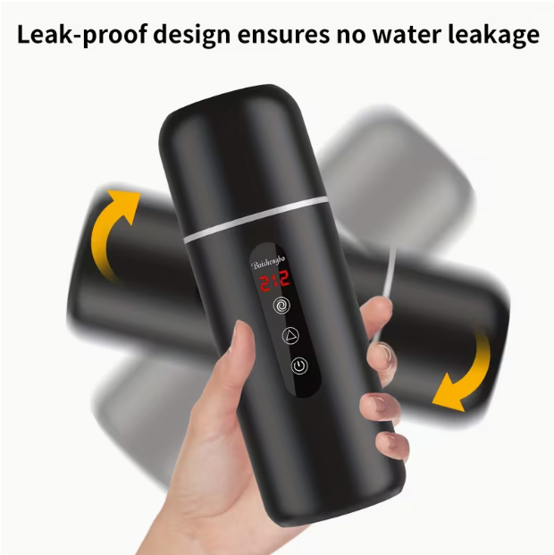 Travel Electric Kettle & Car Coffee Warmer – Portable Hot Water Heater with Stirring, Hot Water Boiler with Built-In Magnetic Induction