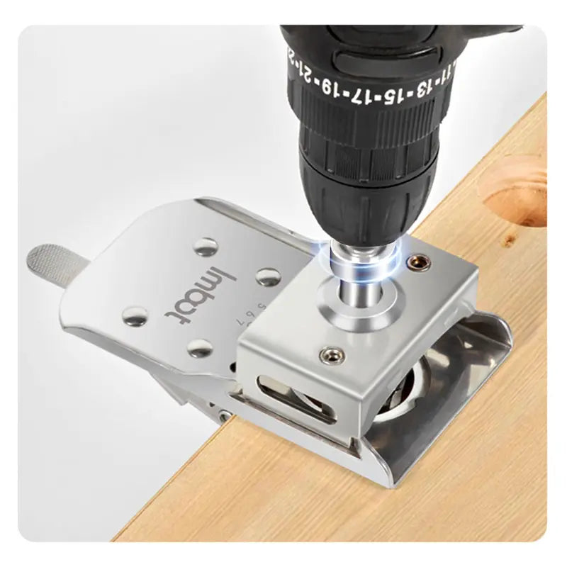 Concealed Door Hinge Jig – 35mm Stainless Steel Locking Cabinet Hinge Jig, Adjustable Drilling Positioning Tool for Accurate Hole Drilling, Cabinet Hardware Kit