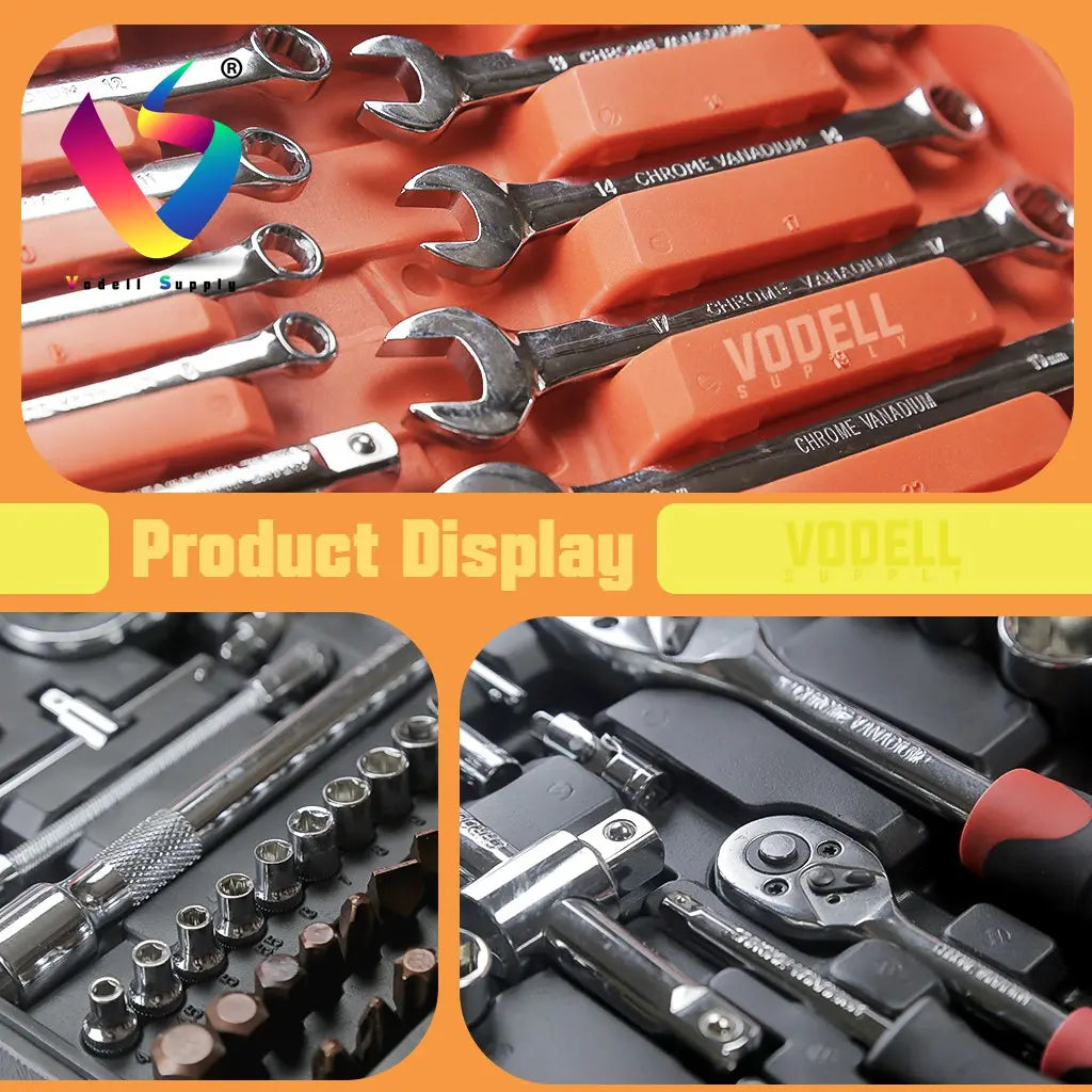 CR-V 82-Piece Ratchet Box Socket Set - Combination Socket Wrench Spanner Tool Kit (Packaging May Vary)